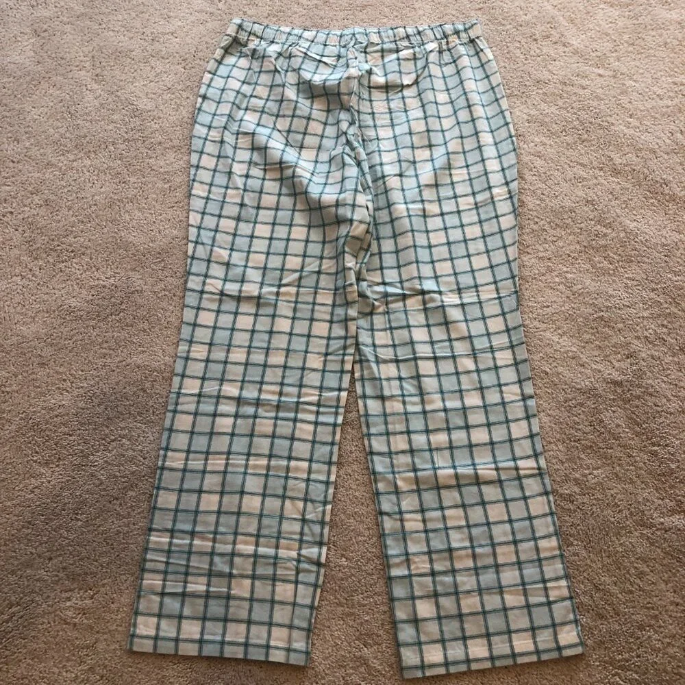 Amazon Essentials Blue/White Plaid Drawstring PJs Pajamas Bottoms - Picture 3 of 10